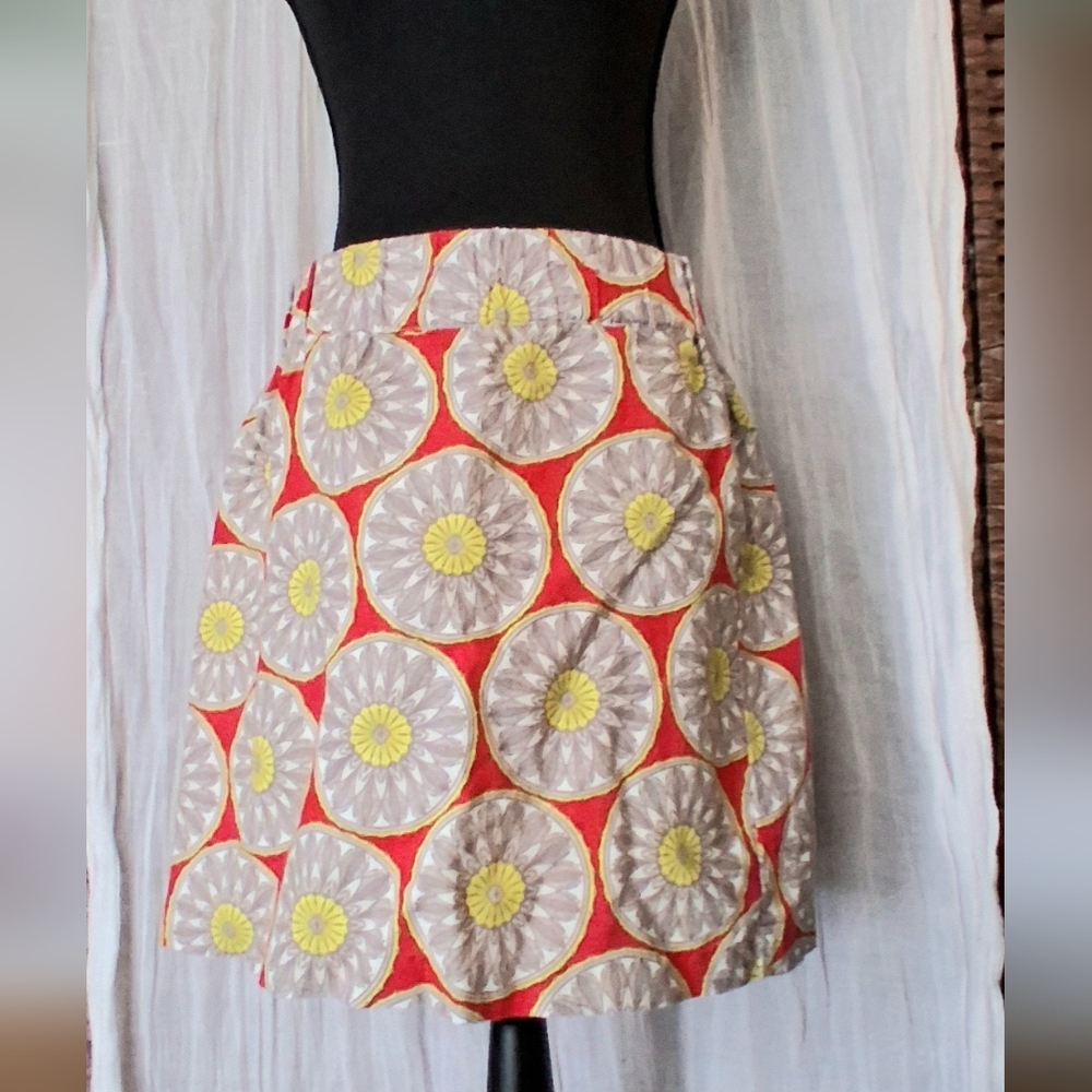 Banana Republic A-Line Skirt in Red, Yellow, Gray